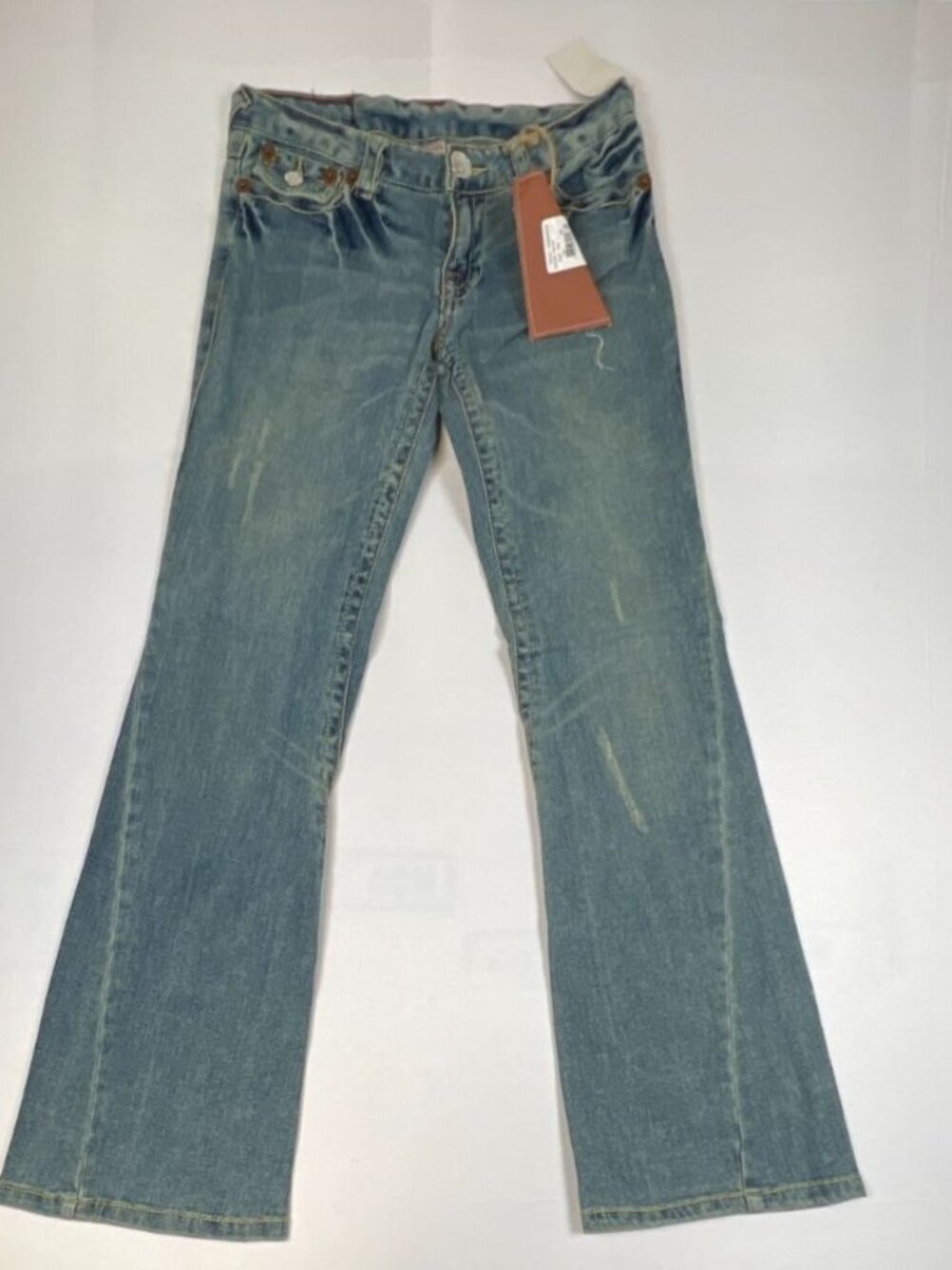 DEADSTOCK True Religion Joey Big T Jeans 28 Made in USA NWT Vintage Indigo Flare